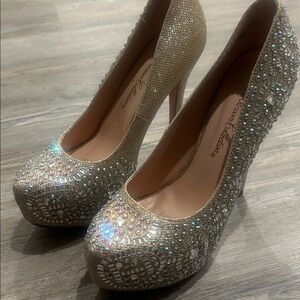 De Blossom Collection Glittering Silver Heels